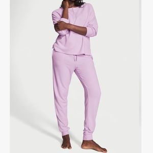 Waffle Henley Set Lavender